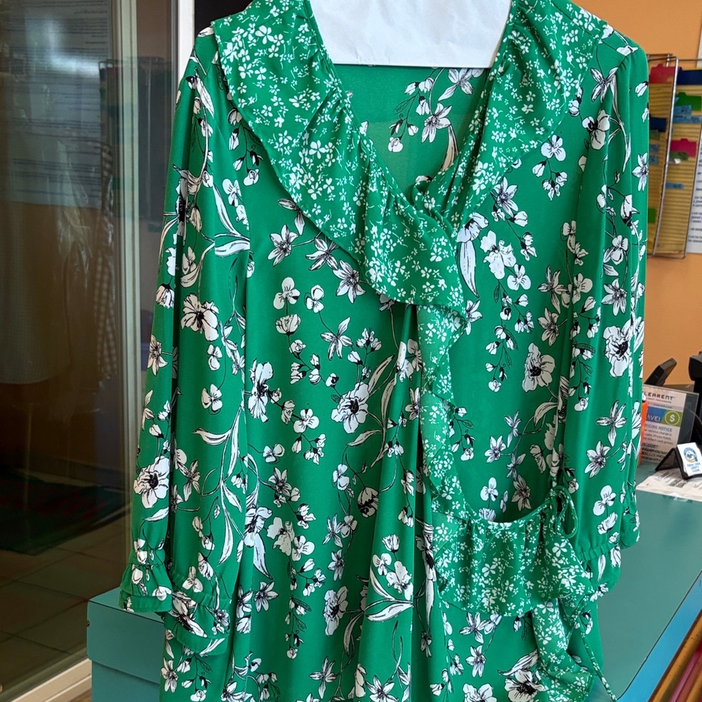 Cato Green Floral Blouse